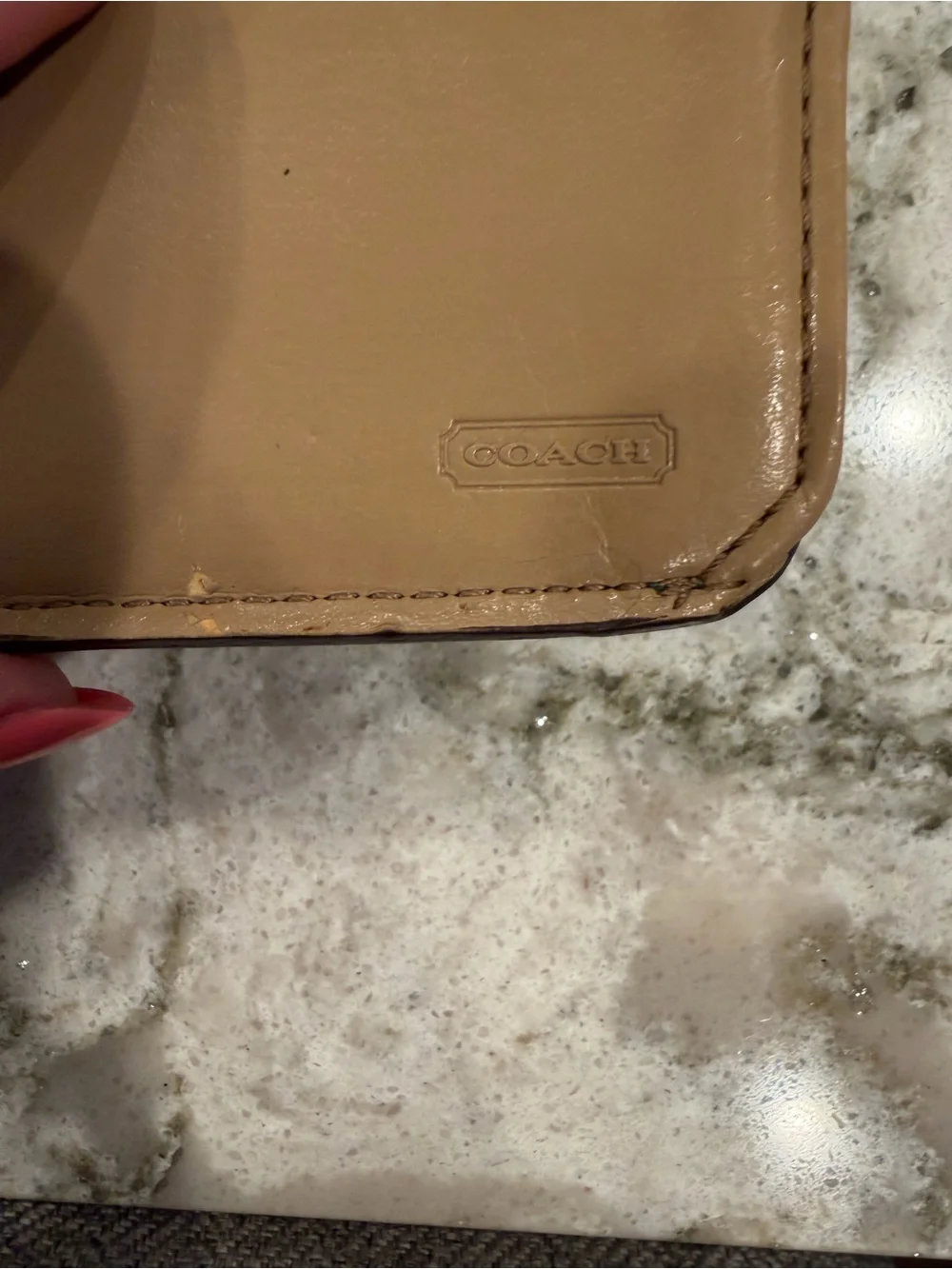 Coach Teal Green Leather Zip-Around Wallet with Snap Tab